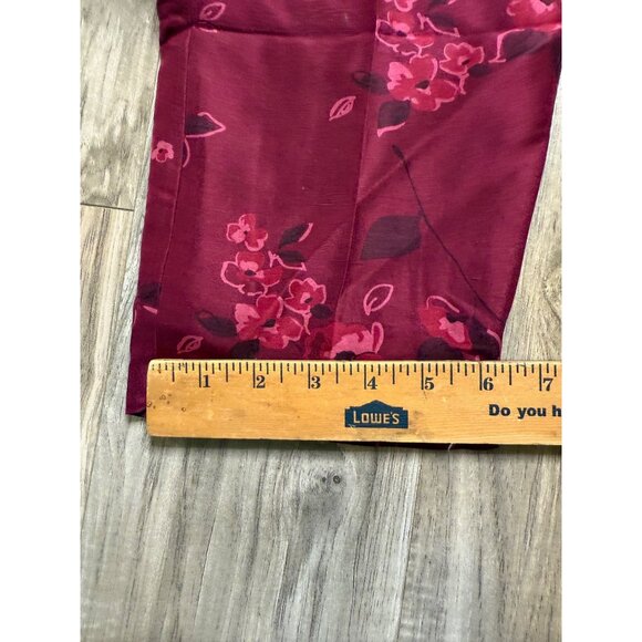 Womens Vtg Finity Naturals 100% Silk Pants Sz 6 Asian Floral feminine zip Y2K - Picture 7 of 16
